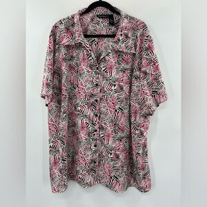 3For$20 Maggie Barnes Tropical Button Down Pink, Black, White size 4X (30/32)